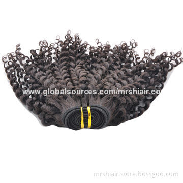 20-inch Natural Color Kinky Curly Indian Virgin Hair Extensions